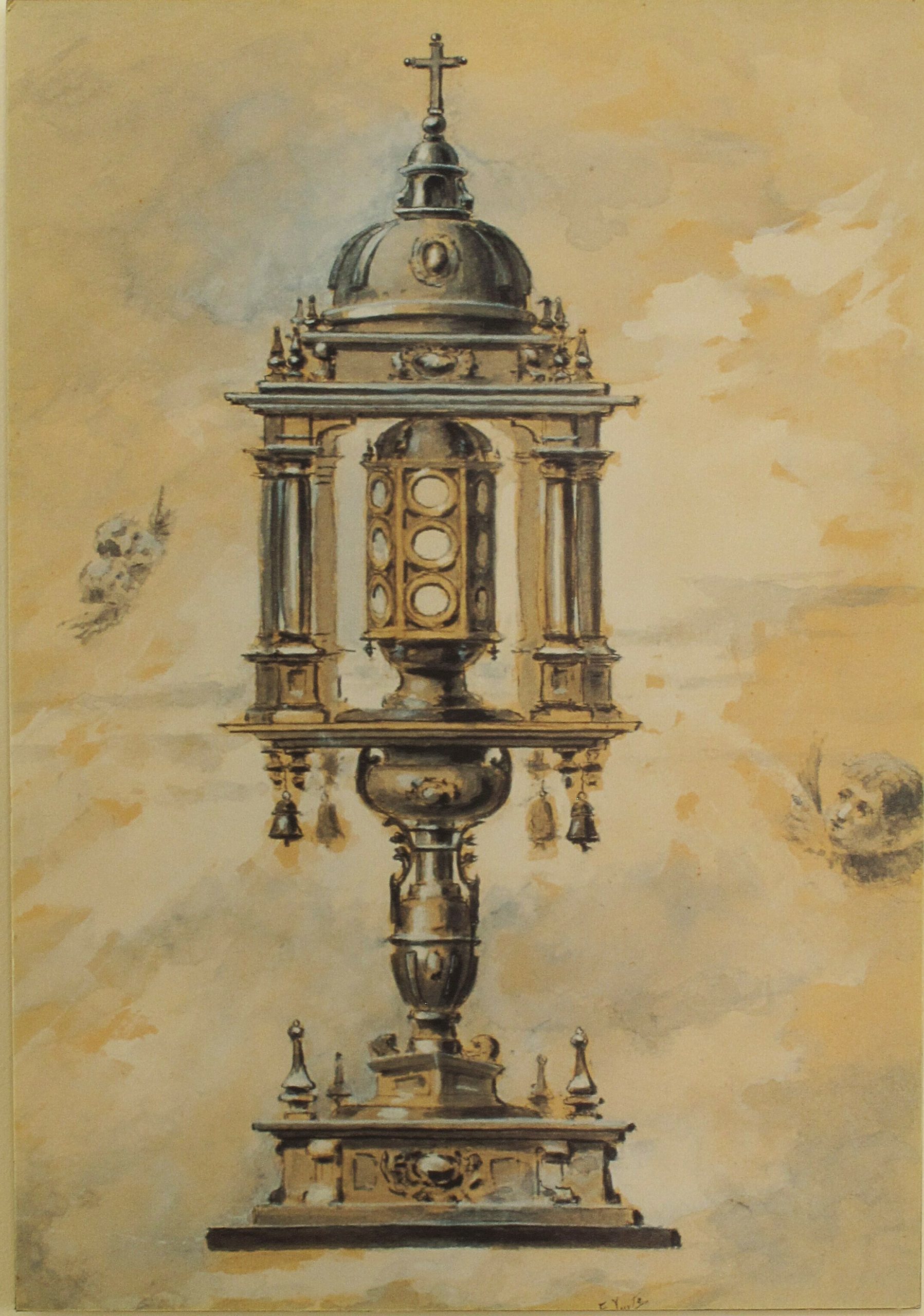 Custodia de las Santas Formas de AH (Félix Yuste ca. 1900) Custodia de las Santas Formas de Alcalá de Henares (Félix Yuste ca. 1900)