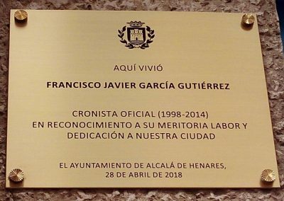 Placa en honor a Francisco Javier García Gutiérrez