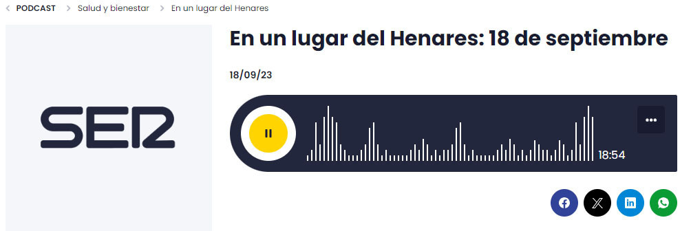 Pilar Lledó Presidenta de la Institución en Hoy por Hoy Henares