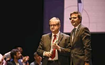 Acto de entrega de los Premios Ciudad de Alcalá en el Teatro Cervantes, en la modalidad de investigación histórica